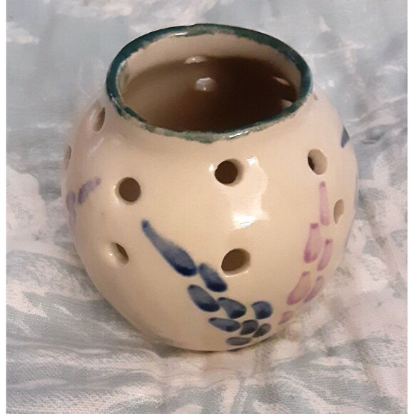 Hand crafted T. B. Pots small wildflower vase 3"X3" pottery floral vase - Picture 3 of 5